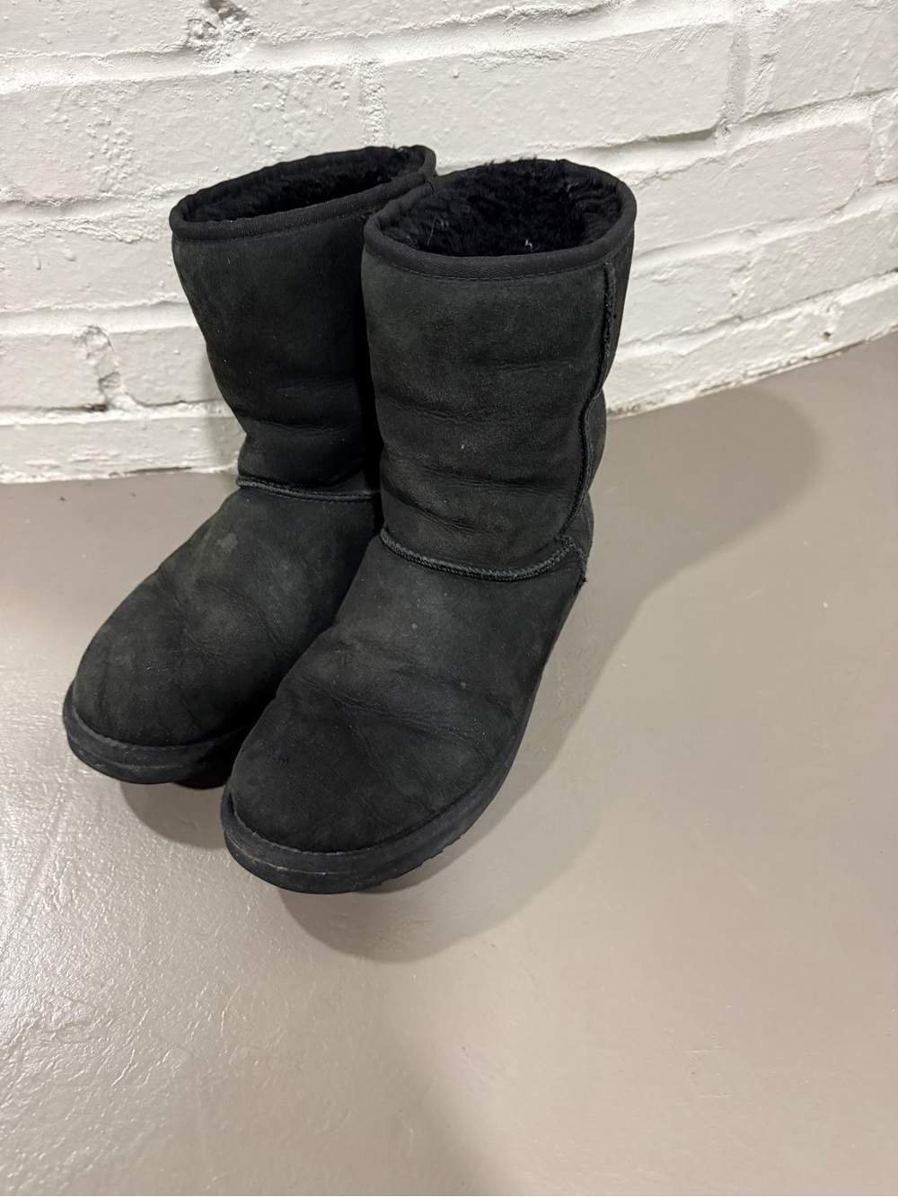 UGG Black Faux-Shearling Mid-Calf Boots